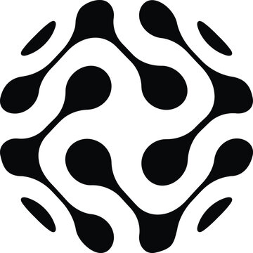 Abstract Bio Organic Shape Round Modern Dynamic Pattern Emblem Vector Illustration in AI EPS SVG PNG