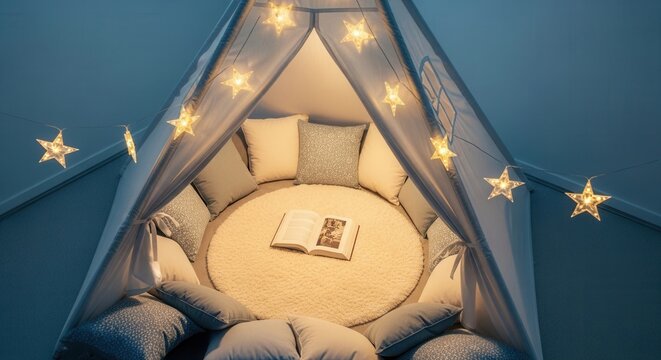 Cozy Starry Tent Haven For Reading And Relaxation