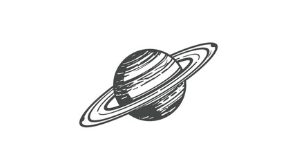 Isometric Saturn planet illustration with rings. © vessy
