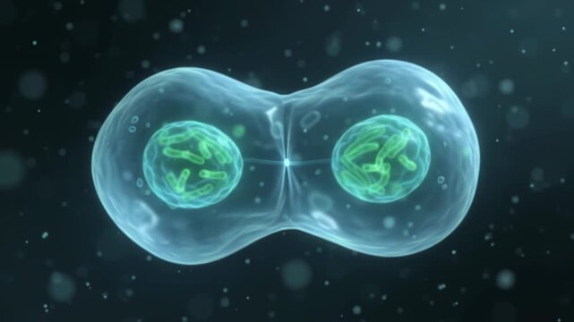 Microscopic Cellular Mitosis and Division in Liquid Medium