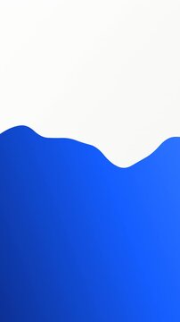 Minimalist motion graphic overlay featuring blue and white droplets floating against a black background.