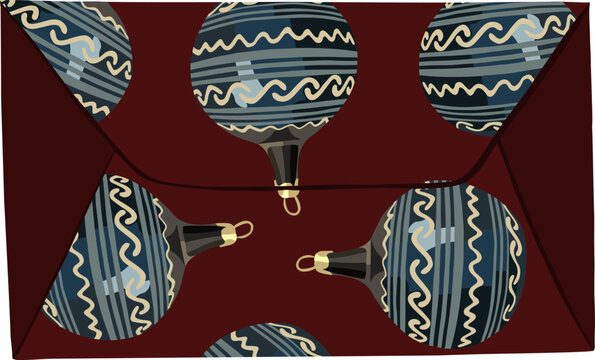 Vector isolated illustration of Christmas holiday correspondence.