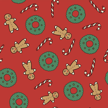 Vector isolated illustration of Christmas pattern.