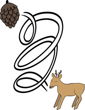 A Christmas task with holiday maze at preschool during the festive season