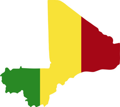 Vector isolated illustration of Mali map and flag