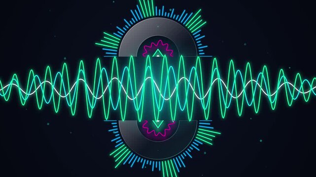 Dynamic Audio Visualizer with Colorful Waveform and Spectrum Display