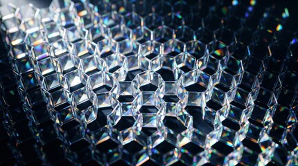 Obraz premium Abstract Hexagonal Crystal Grid Background