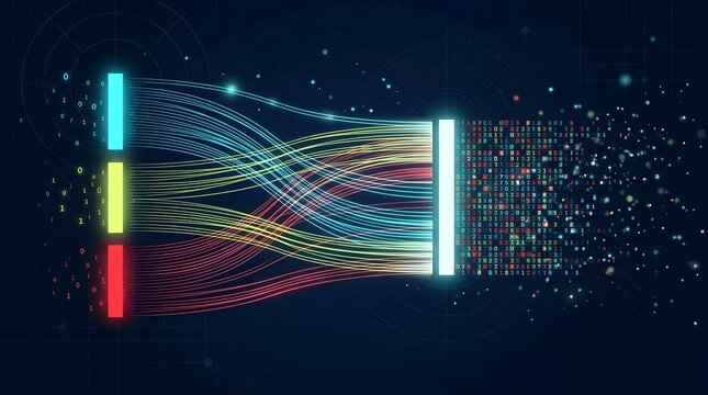 Neural Network Artificial Intelligence Visualization with Data Processing and Machine Learning Flow