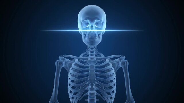 Transparent Human Skeleton Anatomy 3D Render Medical Science Healthcare Education