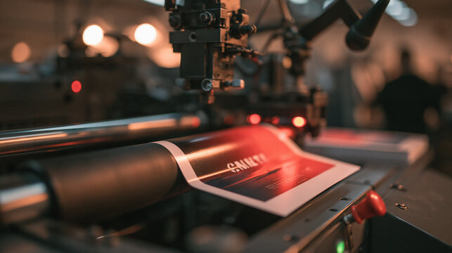 Printing Press Roller Running A Gradient Sheet