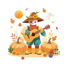 Fototapeta premium Premium modern flat vector illustration of isometric Halloween online shopping with smartphone, pumpkin, and shopping cart
