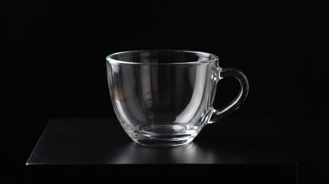 empty glass on black background