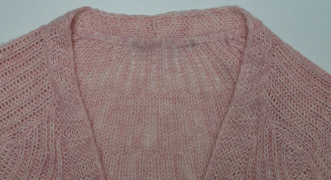 Flauschige Orange Grobstrick Mohair Strickjacke zur Hintergrund und Textur Nutzung