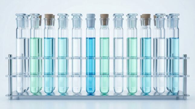 Biotech healthcare innovation funding shown through colorful laboratory vial research, expressing scientific progress and modern medical discovery