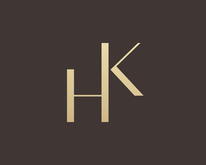 Obraz premium KH or HK letter logo icon design. Classic style luxury initials monogram.