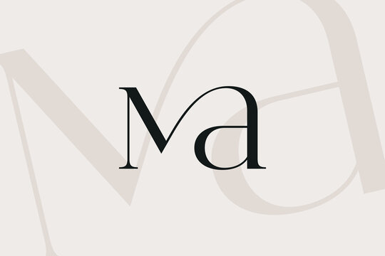 MA or AM letter logo icon design. Classic style luxury initials monogram.