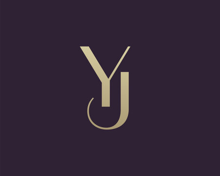 YJ letter logo icon design. Classic style luxury initials monogram.