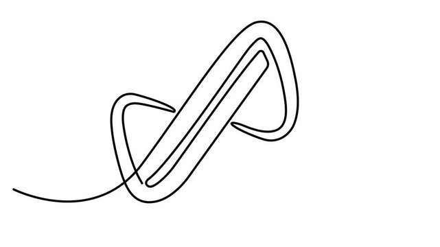 Animated Infinity loop continuous one line drawing. Infinity sign mark one line art animation, Infinity eternity symbol in variations pro design style. Full length one line animation video. 4k