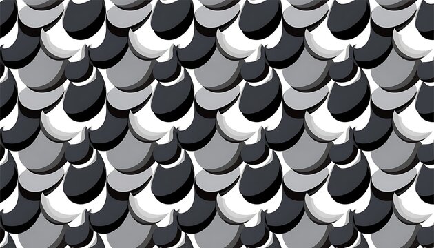 Dragon scale seamless pattern with snake and reptile style texture, shadow cut out isolated on white background. AI GENERATED.
