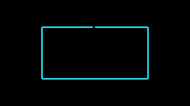 Flat outline rectangle shape animation in transparent background line drawing style motion graphic in 4K animation with alpha channel