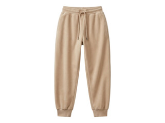 Beige cotton sweatpants with drawstring isolated on transparent background for fashion apparel retail © PONA
