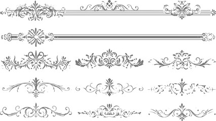 Vintage Decorative Elements, Calligraphic Flourishes, Fleur de Lis, Crowns and Classic Ornaments. © FADED REBEL