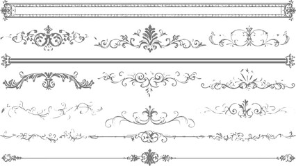 Vintage Decorative Elements, Calligraphic Flourishes, Fleur de Lis, Crowns and Classic Ornaments. © FADED REBEL