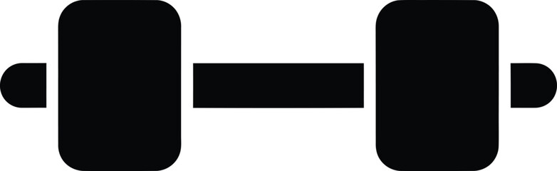 Obraz premium Minimalist black dumbbell icon representing gym equipment for fitness training and strength exercise isolated on a plain surface
