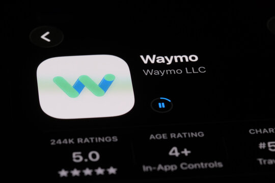 Shanghai,China-Sep.6th 2026: Waymo app icon and brand logo
