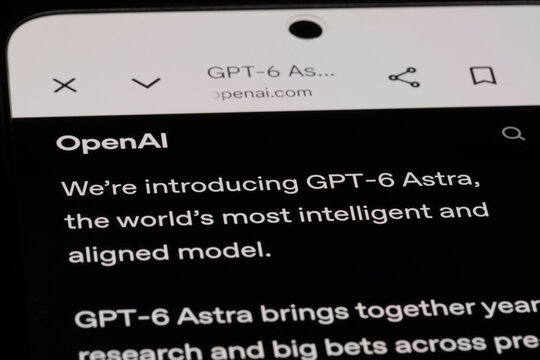 Shanghai,China-Sep.6th 2026: GPT-6 Astra AI model by OpenAI