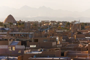 Meybod city, Yazd Province, Iran. View of traditional iranian architecture, wintercatchers and historical ice houses © Inna