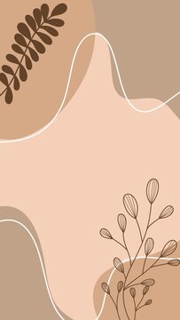 Abstract Boho Floral Leaves Background