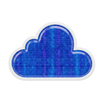 A blue cloud with code on it