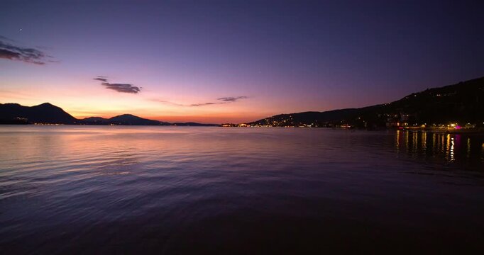  Fantastic golden hour on lake Maggiore in Italy.
