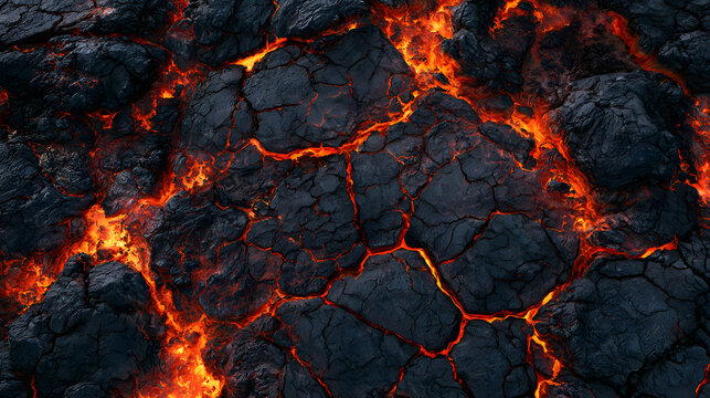 Cracked vulcanic ground lava texture