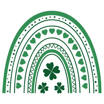 A stylized st.Patrick's day themed rainbow 