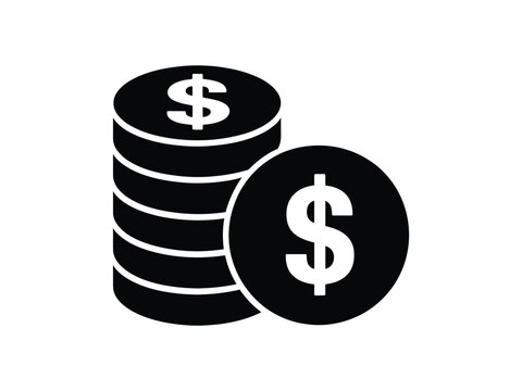 Coin Stack icon featuring neatly arranged coins symbolizing money, savings, wealth, financial growth, banking, fintech, accounting, and investment