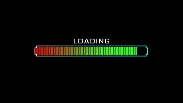 Futuristic Digital Loading Bar and Percentage Progress on Tech Background