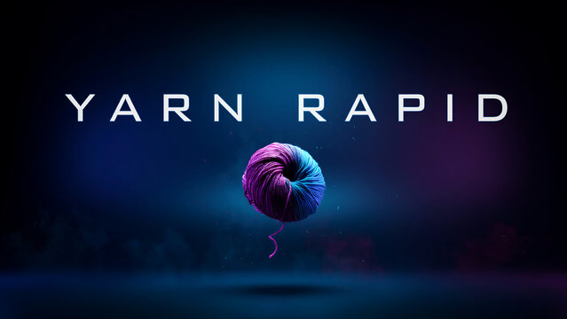 Colorful Digital Yarn Ball Floating Against Gradient Space Background