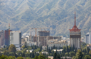 Aerial panoramic cityscape of Tbilisi, Georgia. Tbilisi is the capital and the largest city of Georgia.  © Rechitan Sorin