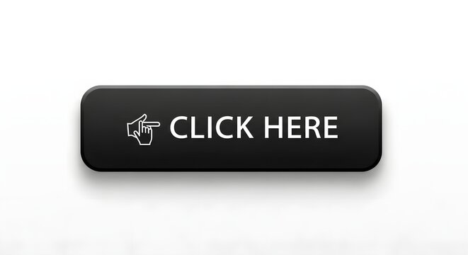 Click here button with hand cursor on a clean white background