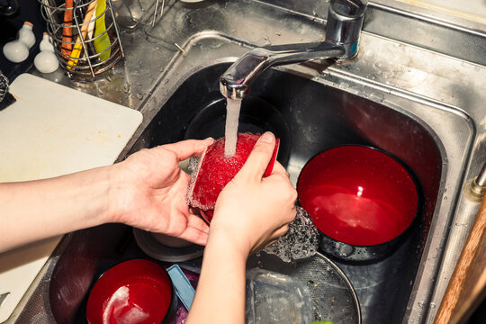 Hand Washing Bowl in Kitchen Sink