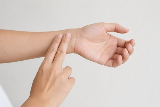 Fingers Checking Pulse on Wrist by Hand