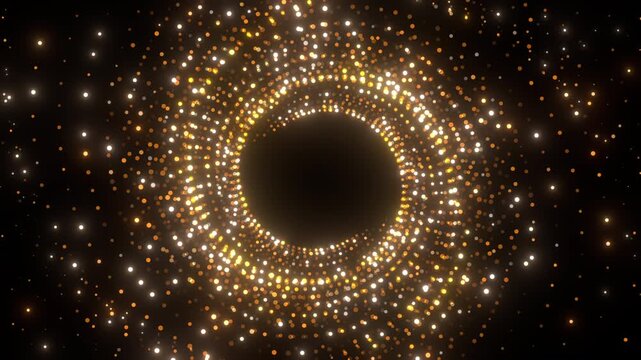 gold spiral ring wave animation background