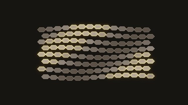 Modern Hexagonal Voxel Architecture Column Elevation Wave 4K Loop