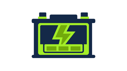 Fototapeta premium Electric Vehicle Battery Icon Vector Illustration for Charging and Power