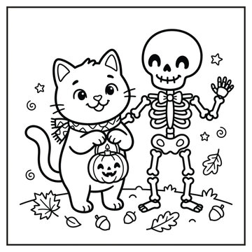 Halloween Cats coloring pages,  Cats , Halloween 