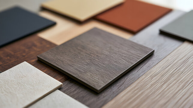 5x5 surface samples. A combination of woodgrain patterns and solid colors