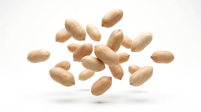 Shelled Peanuts Floating in Mid- Air food snack