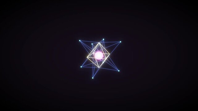 3D Stellated Polyhedron Crystal Core Sacred Geometry 4K Loop